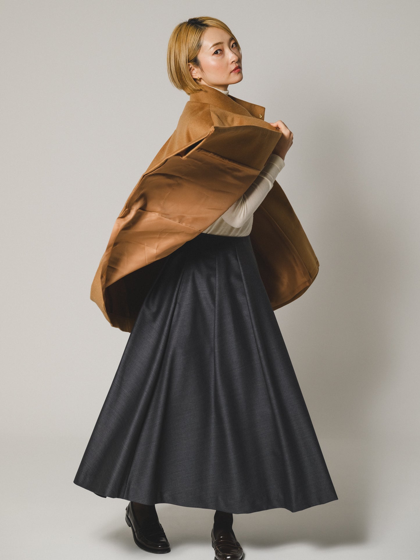 マント(カシミヤ) Long cashmere cloak
