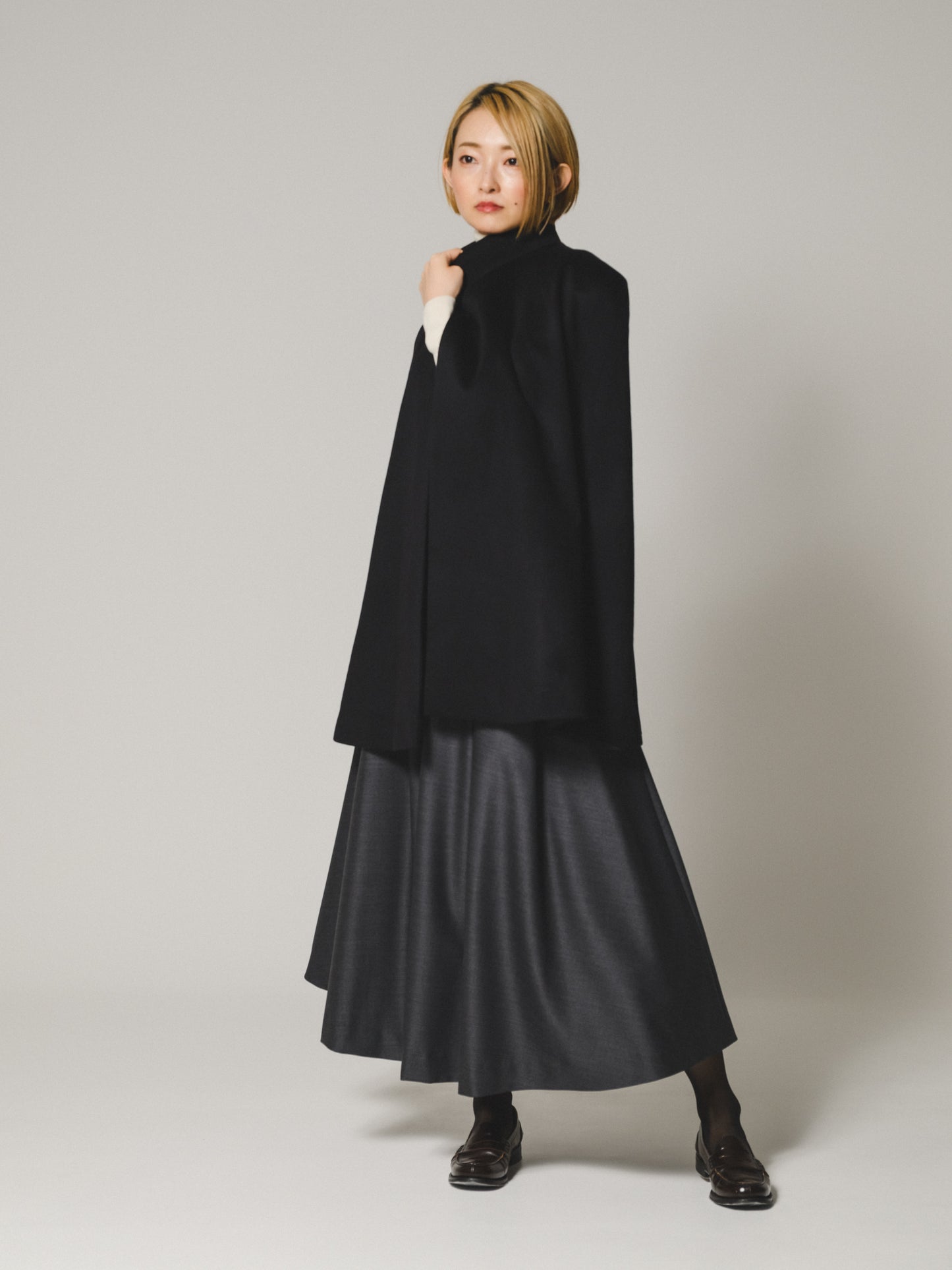 マント(カシミヤ) Long cashmere cloak
